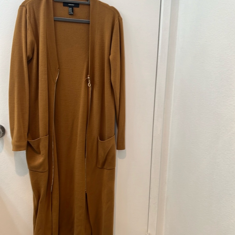 MUSTARD LONG LINE CARDIGAN